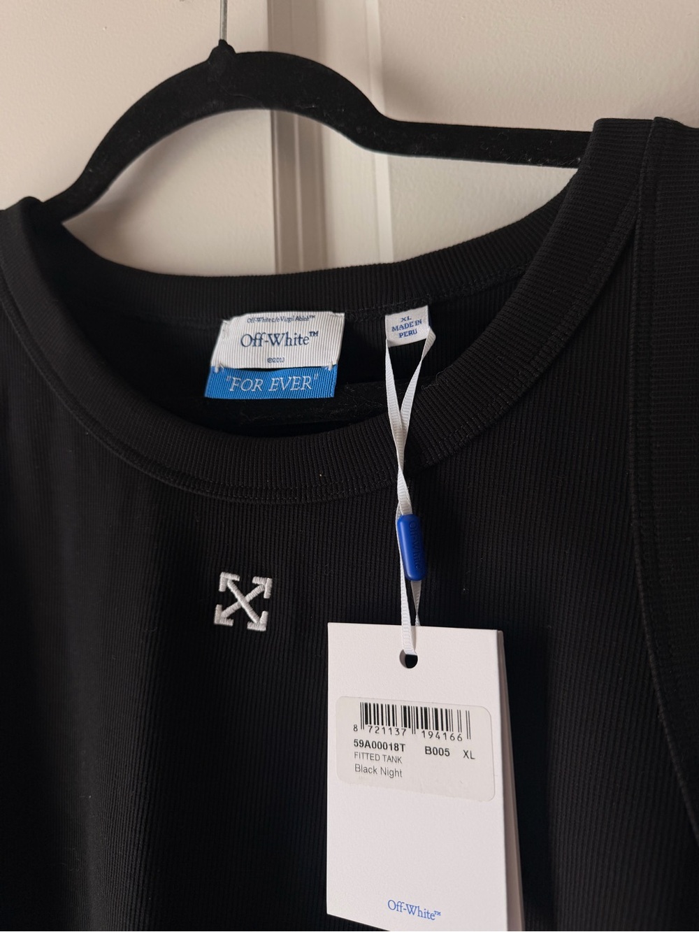 Off-White Black Ribbed Logo Tank - Picture 2 of 4